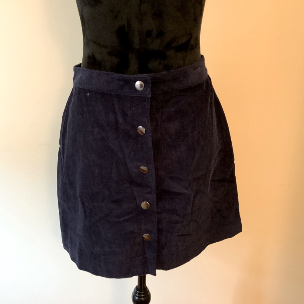 Button Corduroy Skirt